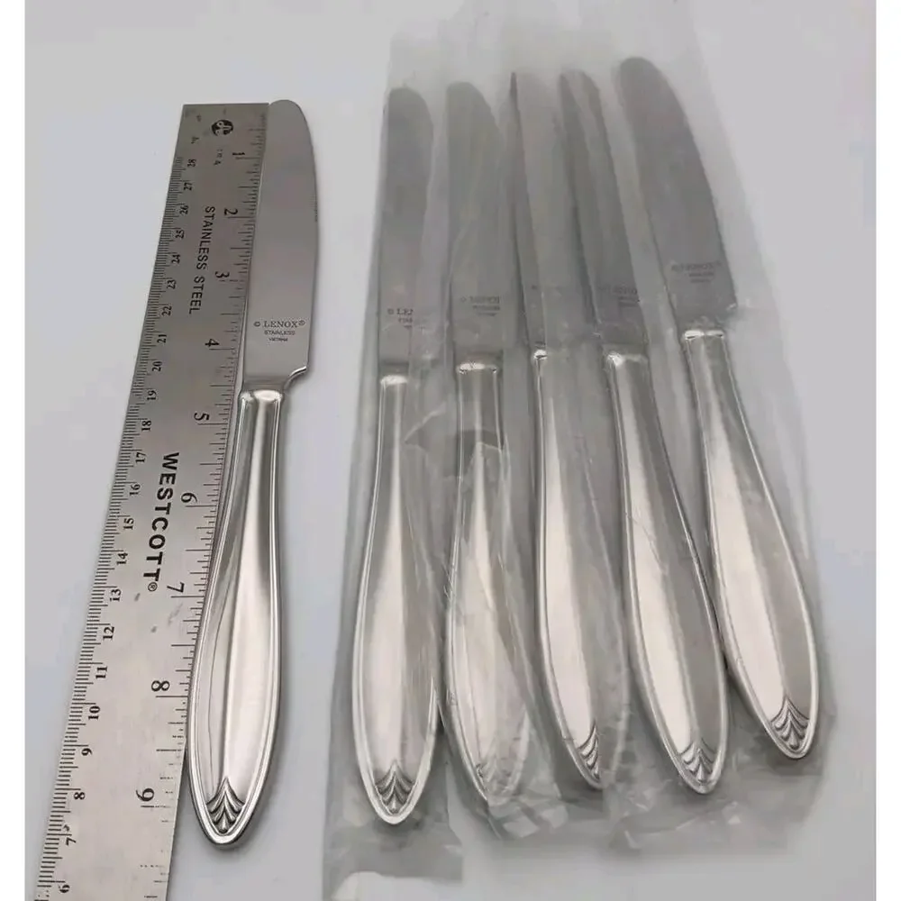 Lenox Covington 6 Place Dinner Knife Set 18/10 Stainless Flatware Vietnam